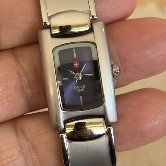 Swiss Time Stainless Steel Tank Style Quartz Watch - Picture 5 of 10